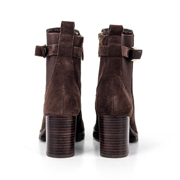 Blondo Women Tamara Waterproof Brown Suede Zip Heel Ankle Boots sz 8 - Picture 3 of 7